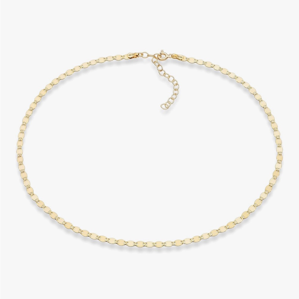 Italian 18K Gold - 925 Sterling Silver Sparkle Chain Choker Necklace